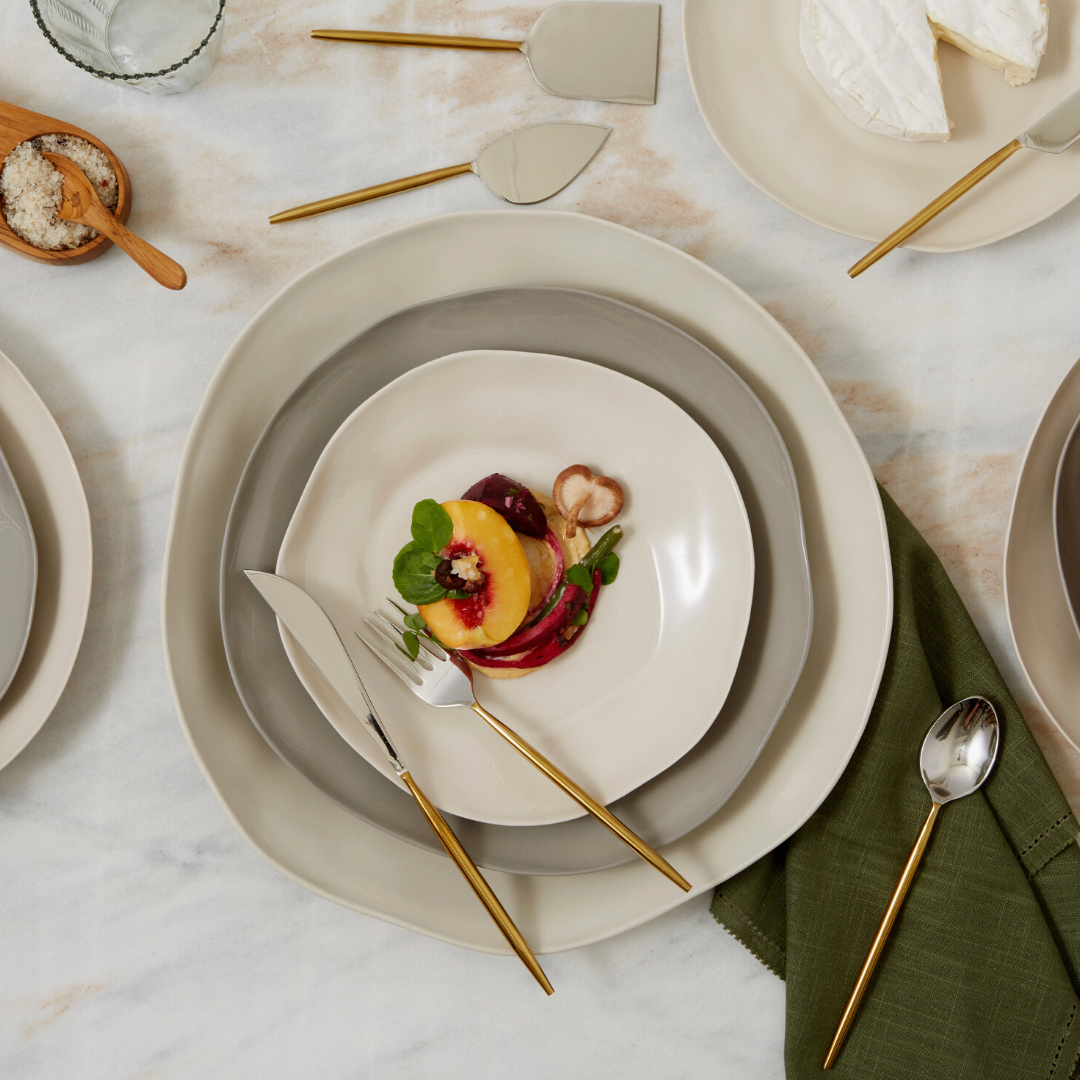 Tam Stoneware Platter, Pearl