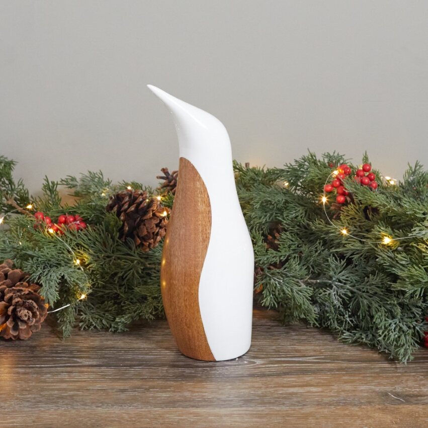Mango Wood & Enamel Penguin, Large
