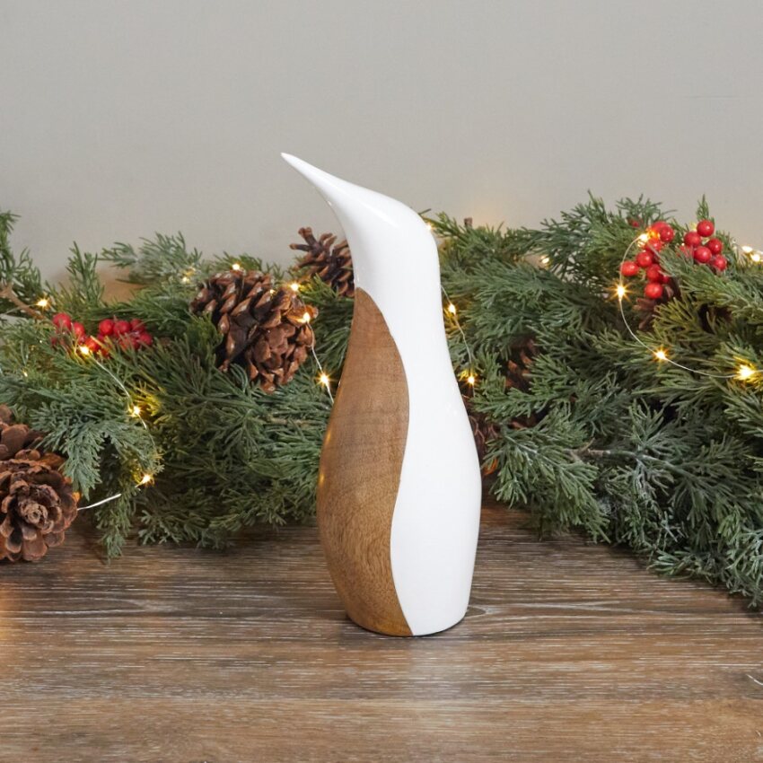 Mango Wood & Enamel Penguin, Medium
