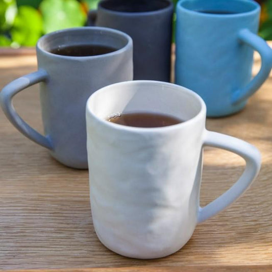 Tam Stoneware Mug, Pearl, Set of 4