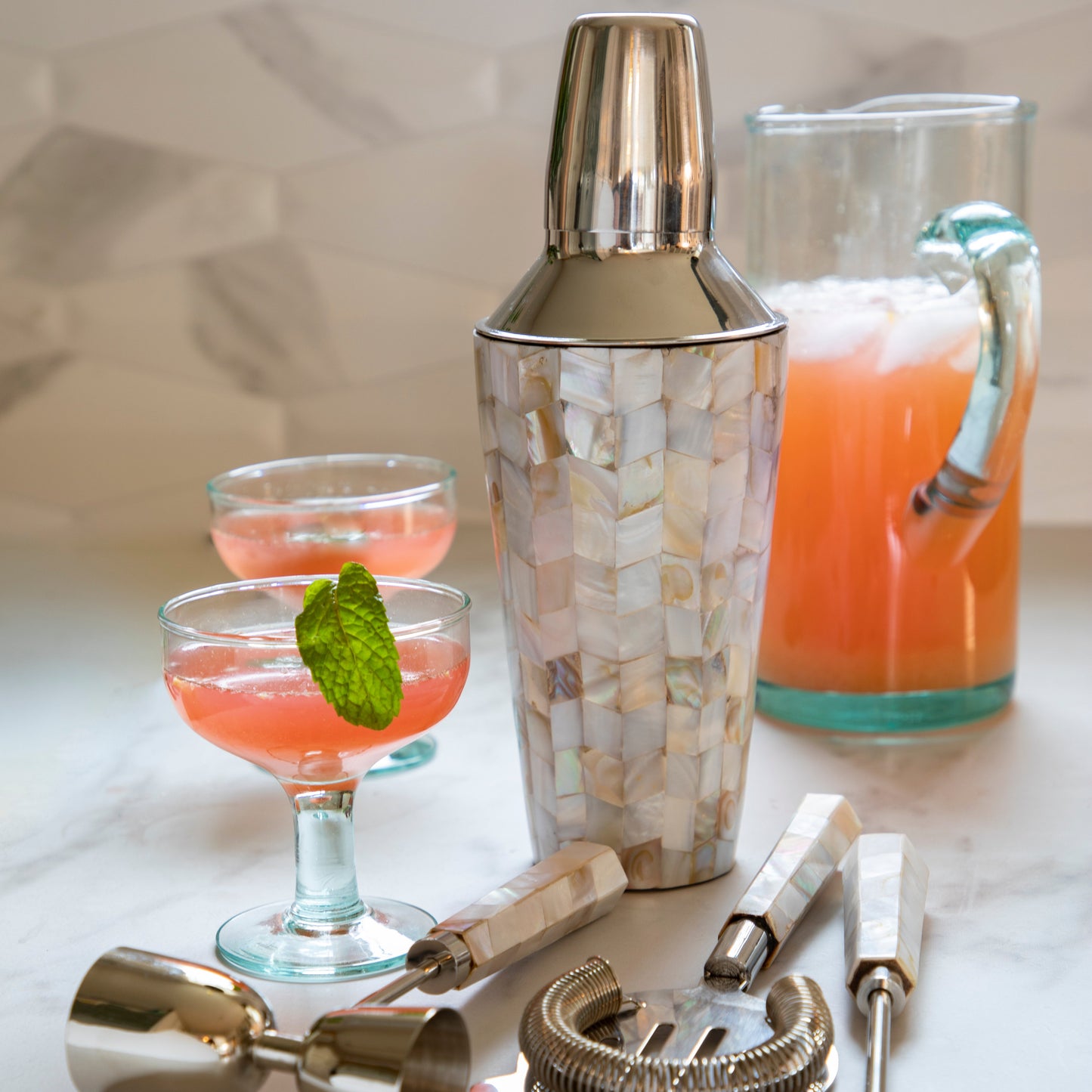 Premium Recycled Coupe Glass, Set of 4