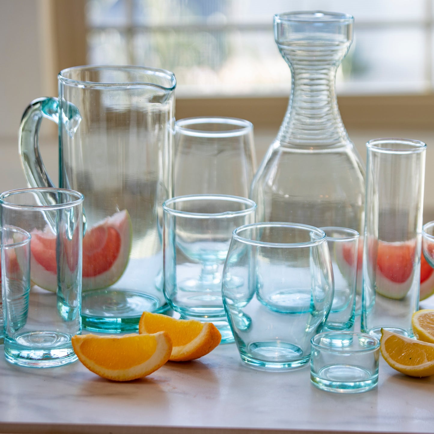 Premium Recycled Footed Tumbler, Set of 4