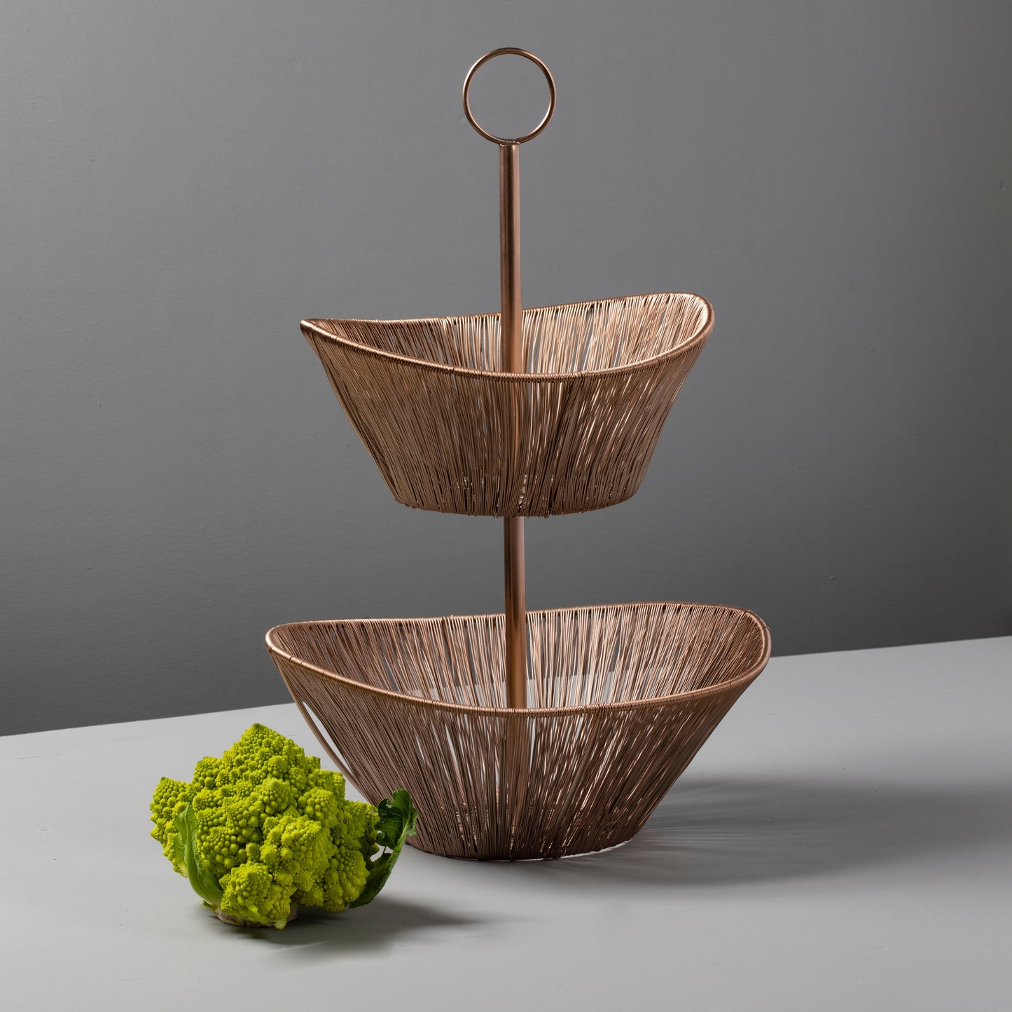 Rosé Rhythm Wire 2-Tier Basket