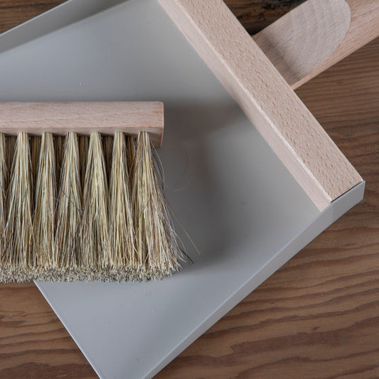 Dustpan & Natural Brush Set, Grey