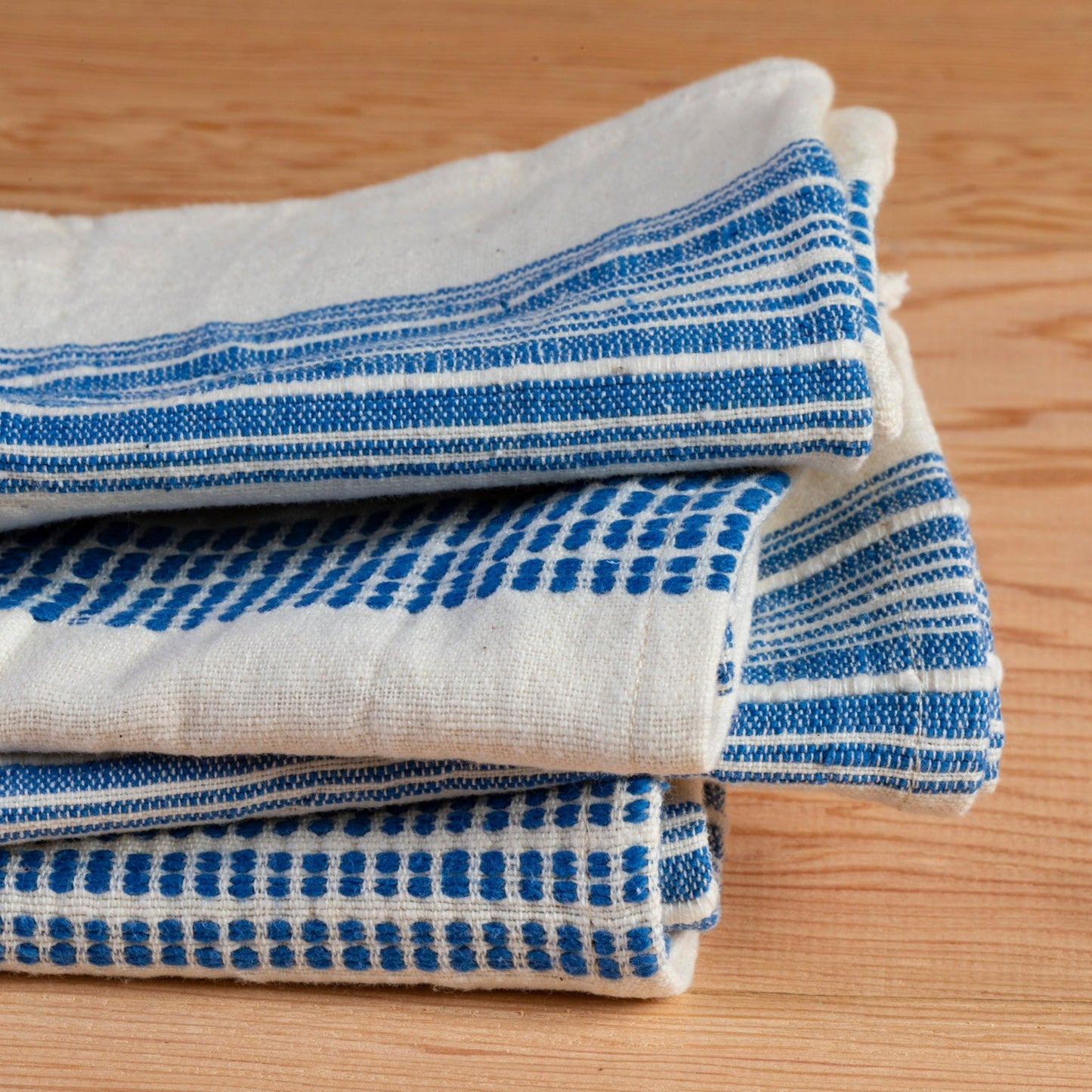 Aden Napkins, Natural with Blue, Set of 4