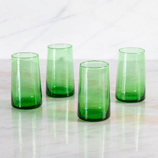 Recycled Tall Cone Glass, Green