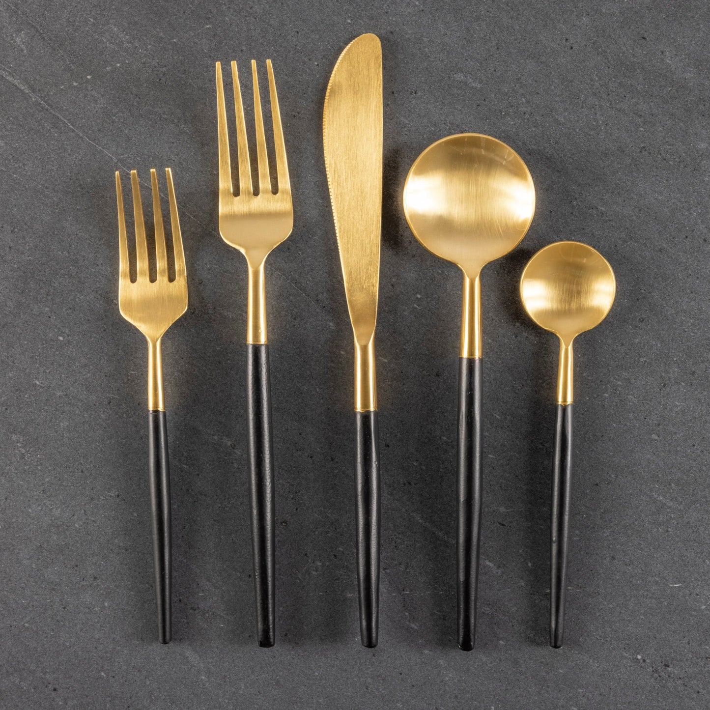 Black & Gold Flatware Set
