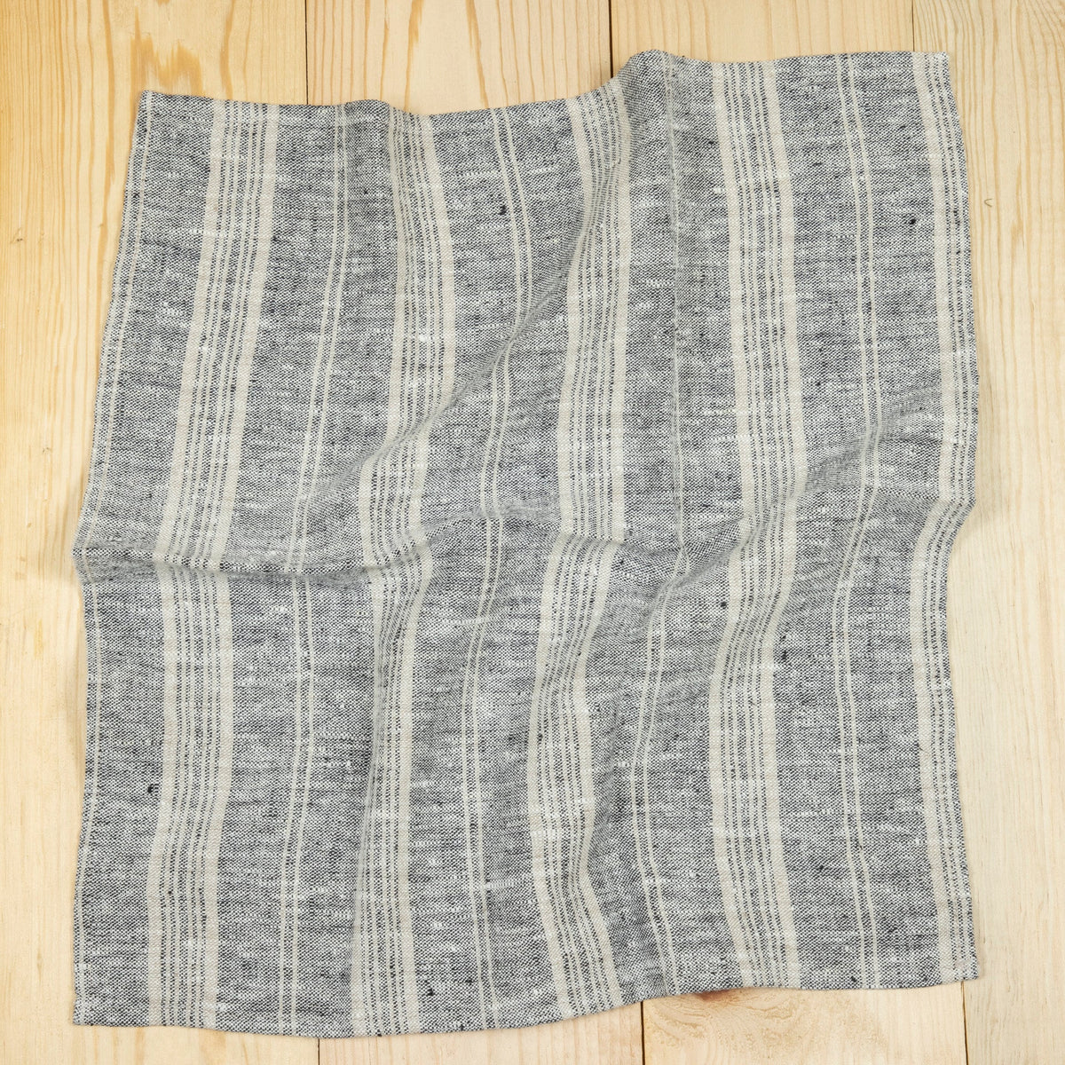 Multistripe Napkin, Black and Natural, Set of 4