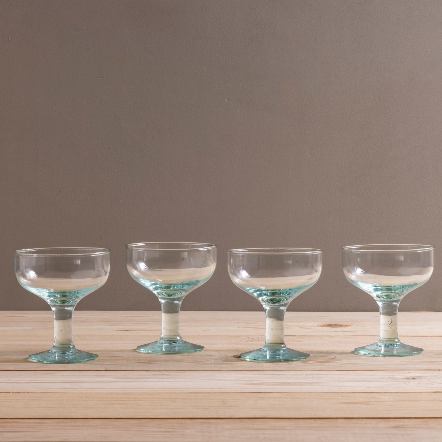 Premium Recycled Coupe Glass, Set of 4