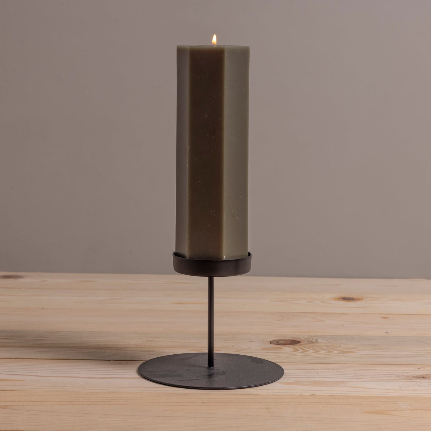 Kent Black Pillar Candle Holder, Tall