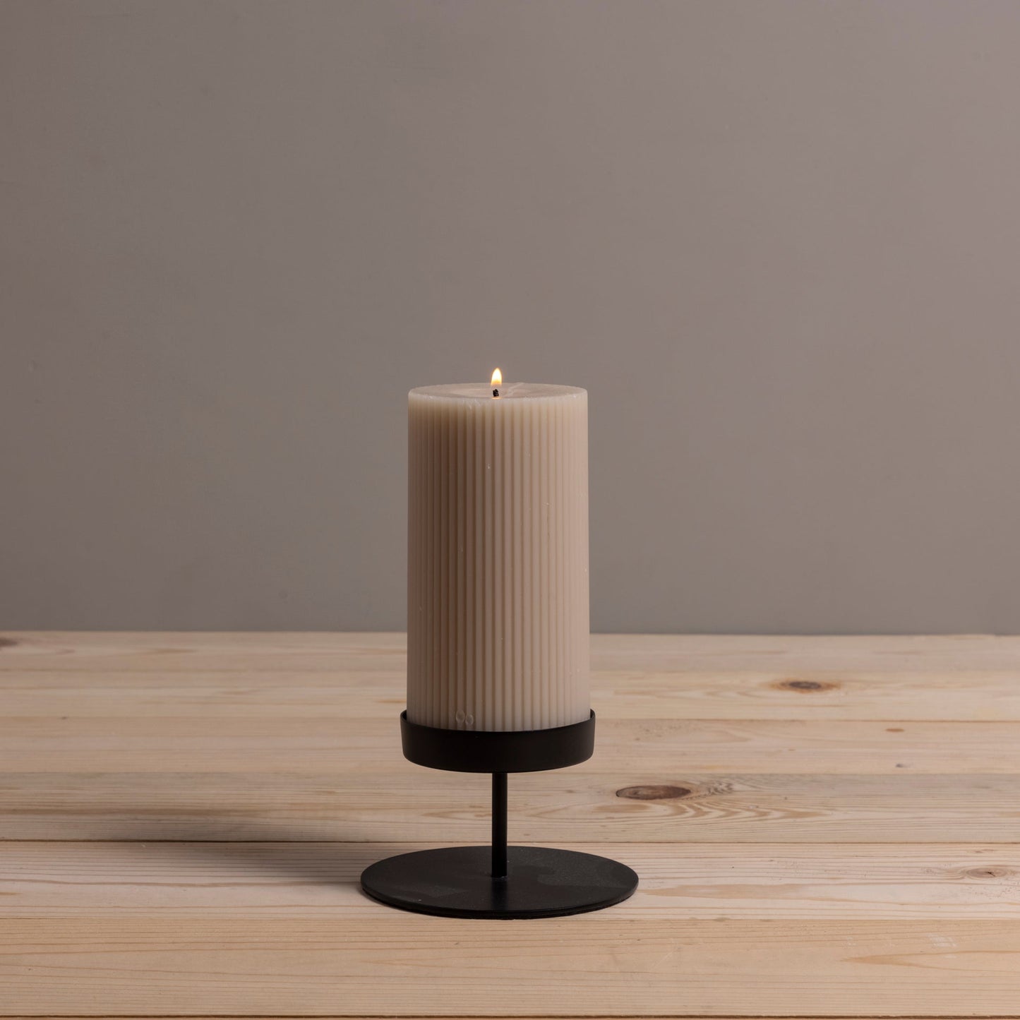 Kent Black Pillar Candle Holder, Short