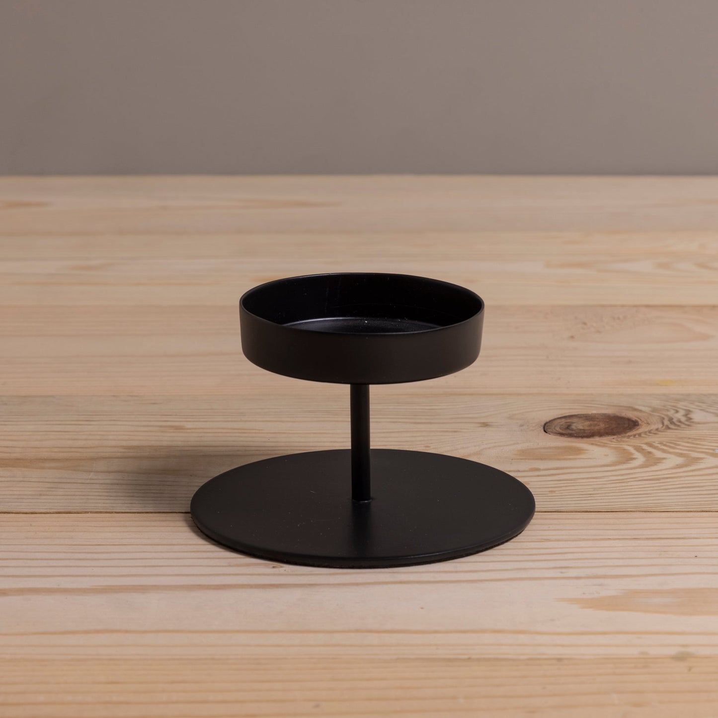 Kent Black Pillar Candle Holder, Short