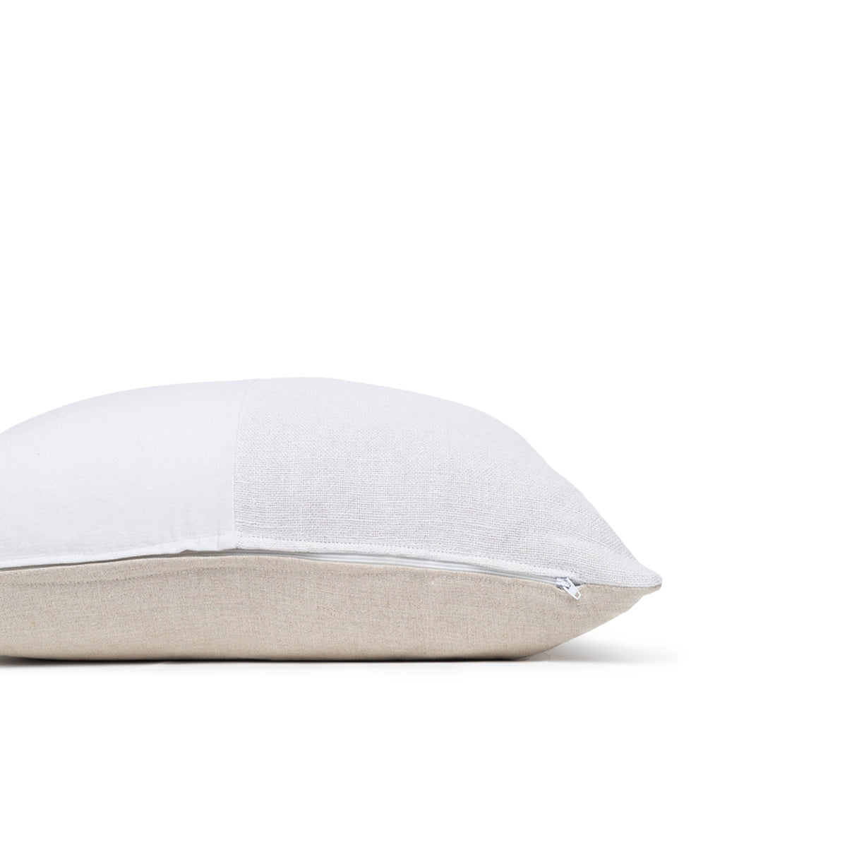Velvet & Linen Square Pillow, Pearl Grey