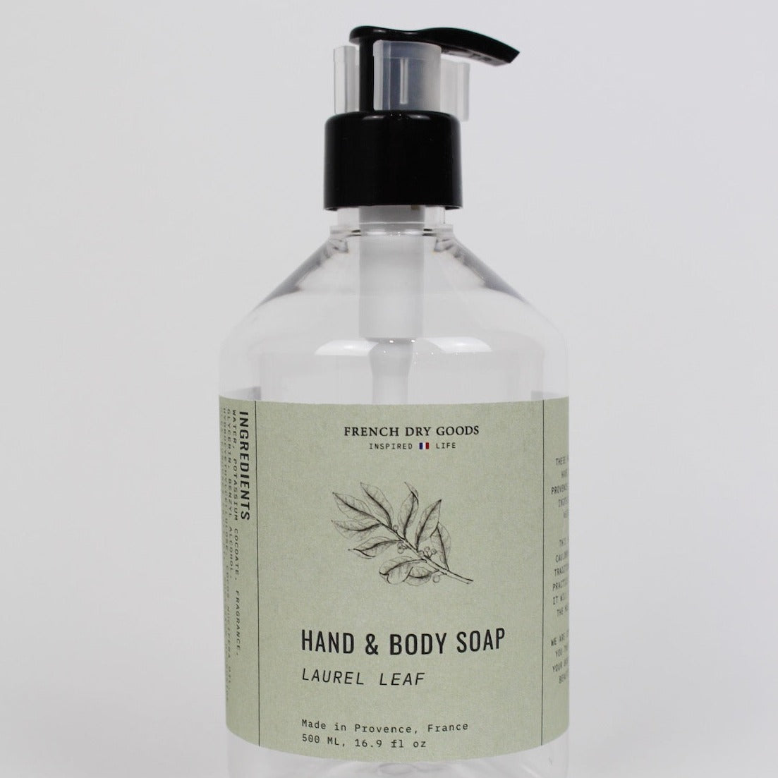 French Dry Goods Liquid Hand & Body Soap--Laurel Leaf (500 ML)