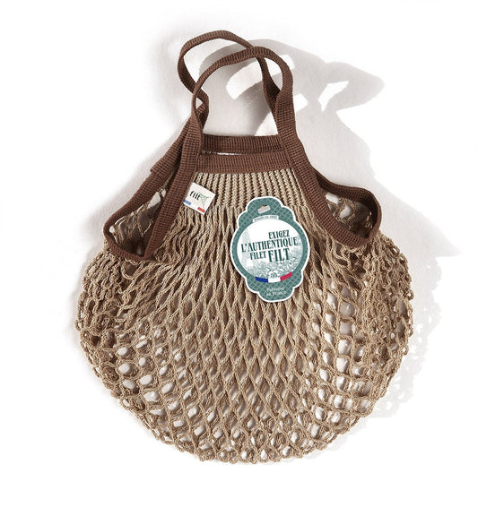 Filt French Market Tote Bag Small in Beige w/Brown handle (Set of 2) - French Dry Goods