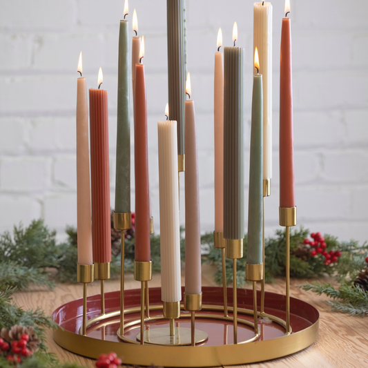 Classic Taper Candle, Set of 2, Moss