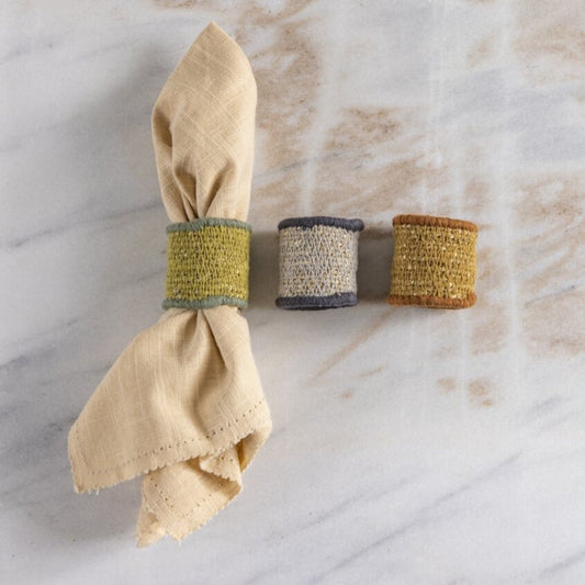 Hydra Woven Seagrass Napkin Ring, Land Set of 4