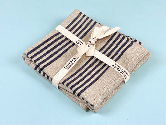 Thieffry Dish Towels Black Stripe & Natural (Set of 2)