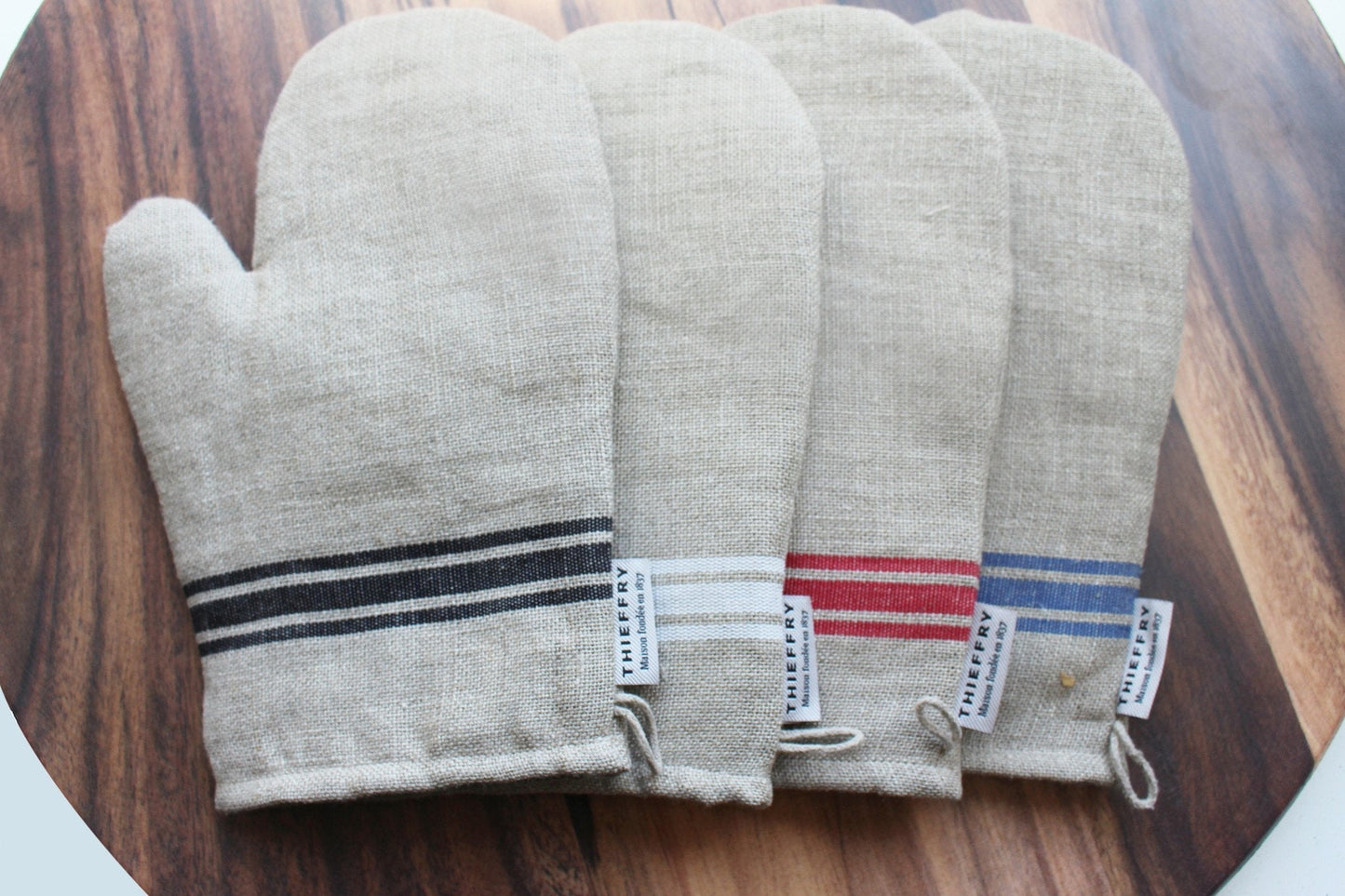 Thieffry Belgian Linen Oven Mitt, Black