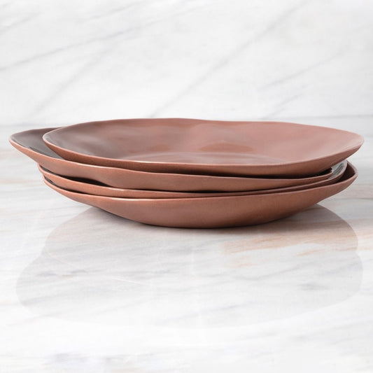 Tam Stoneware Side Plate, Terracotta Rose, Set of 4