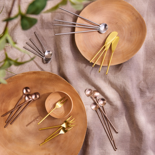 Thin Stainless Medium Spoons, Set of 4