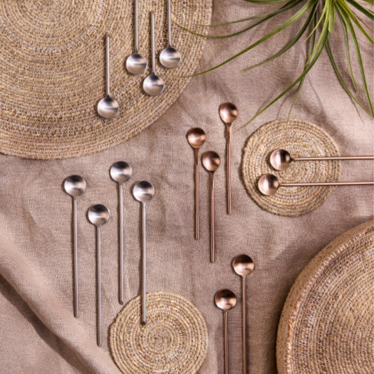 Thin Stainless Long Spoons, Set of 4