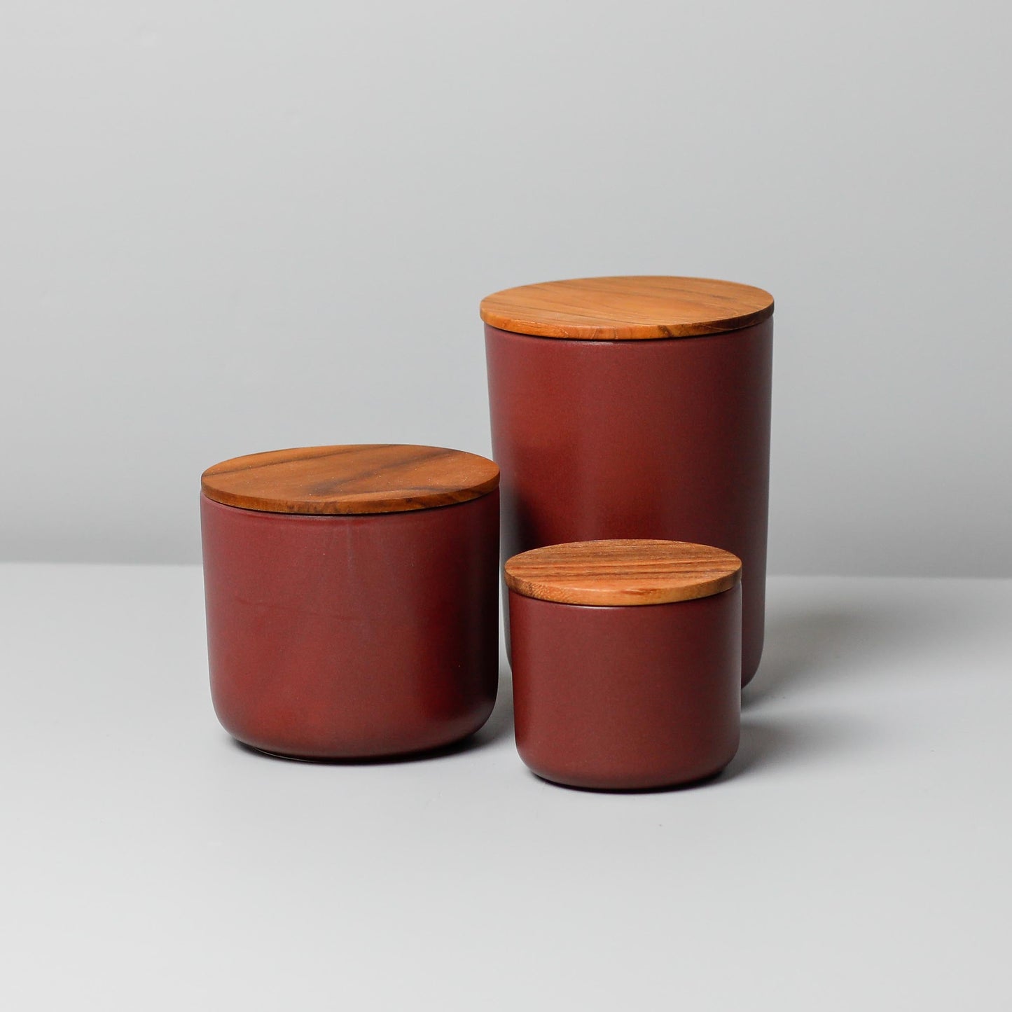 Brampton Stoneware Large Canister, Burgundy