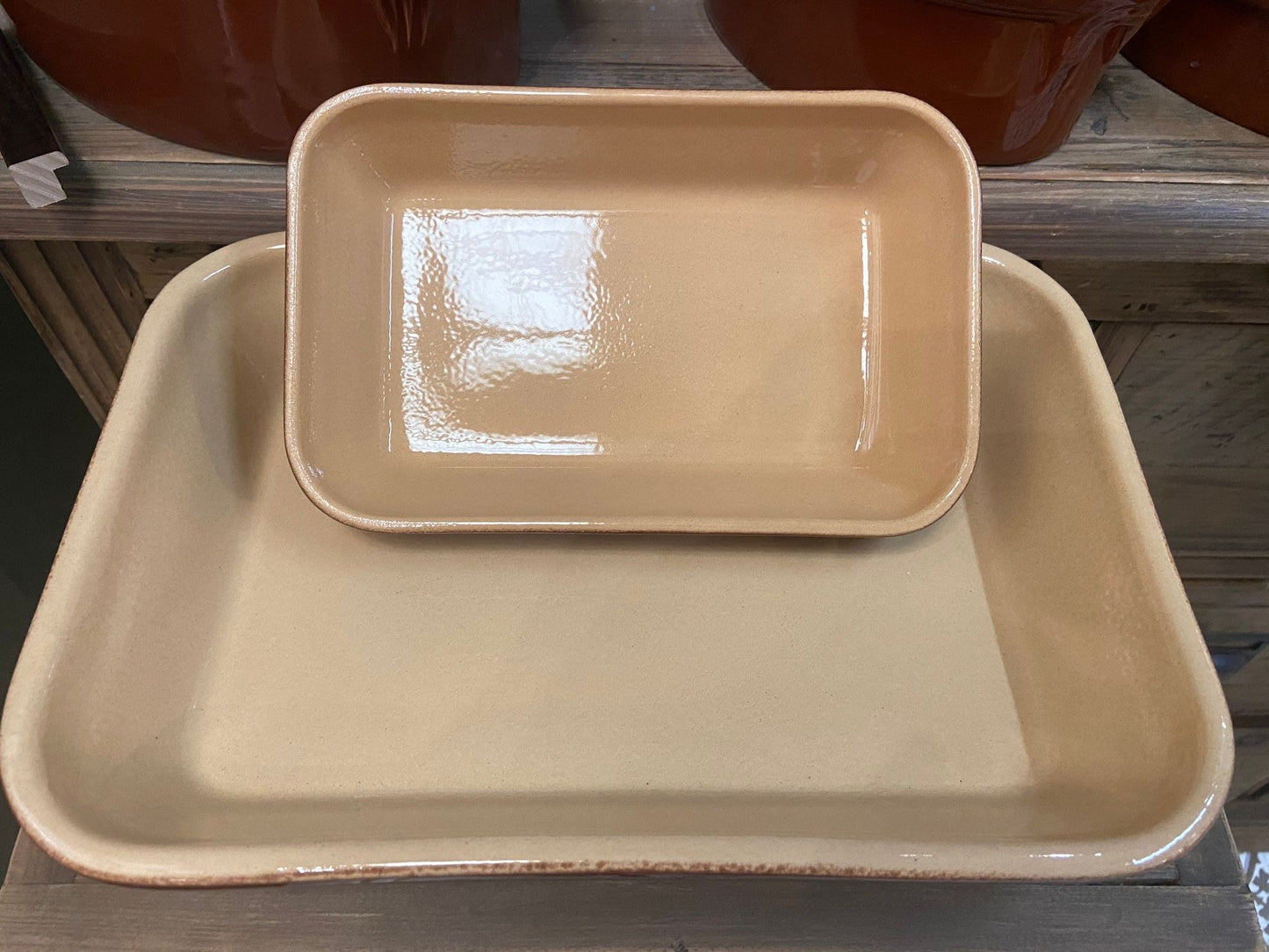 Poterie Renault Rectangular Plate - Large (1.5 L) - Brown