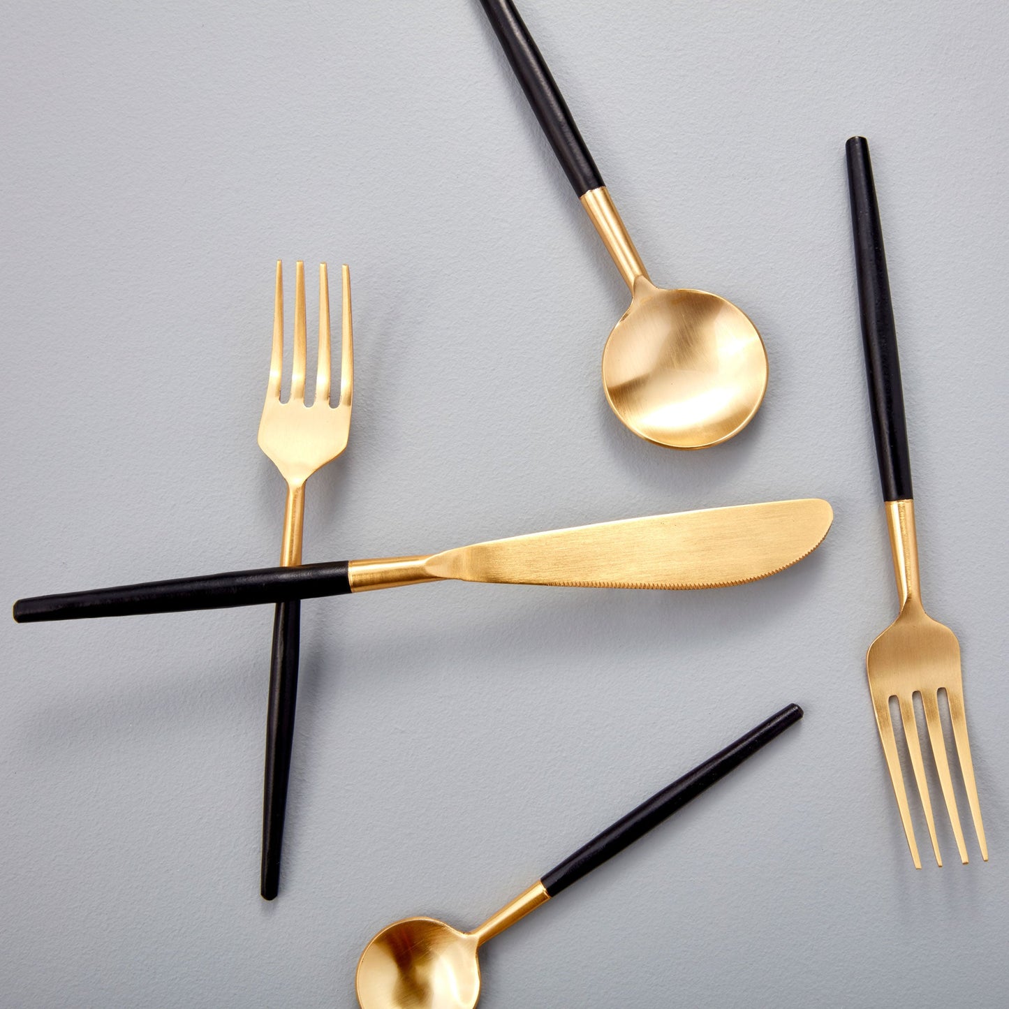Black & Gold Flatware Set