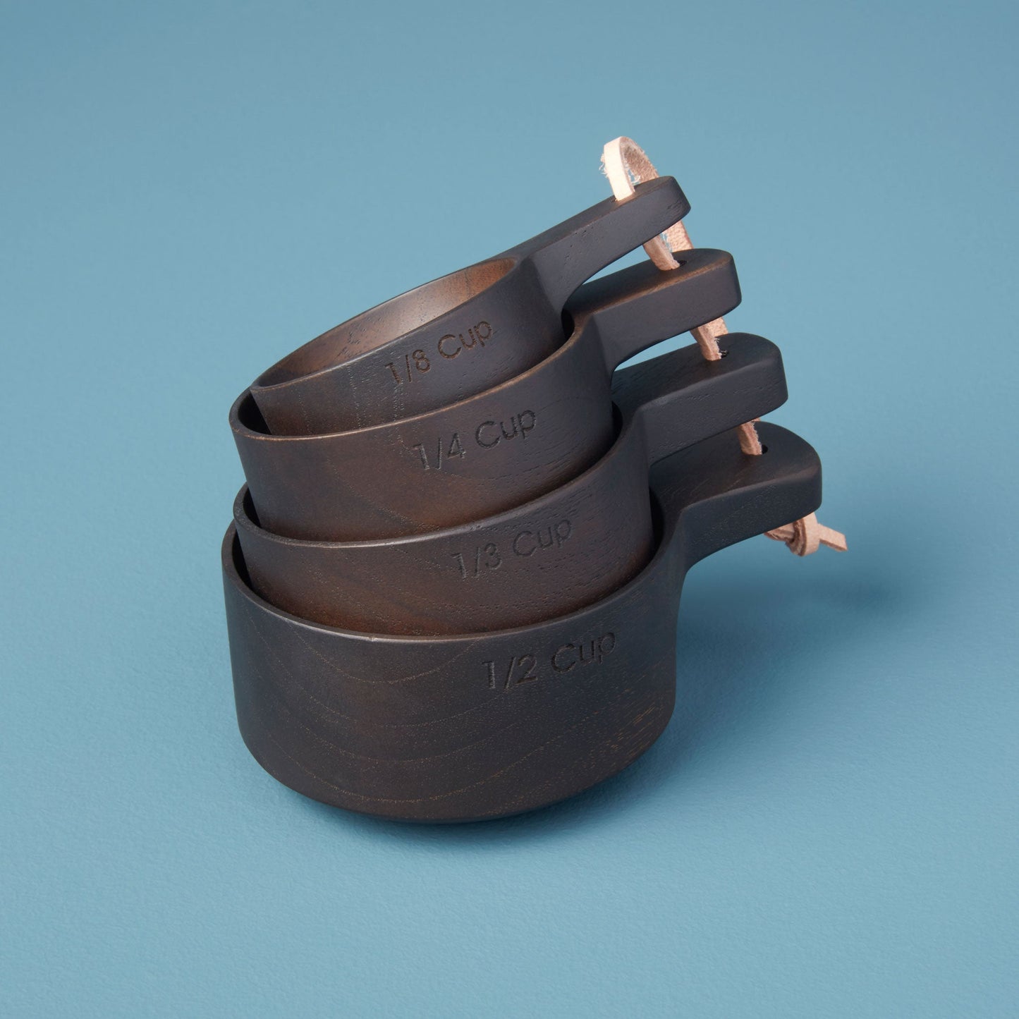 Ebony Teak Measuring Cups, Set of 4