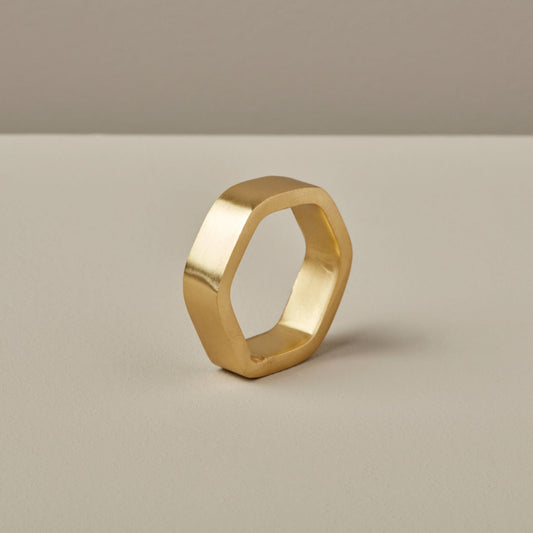 Hexagon Napkin Ring, Gold