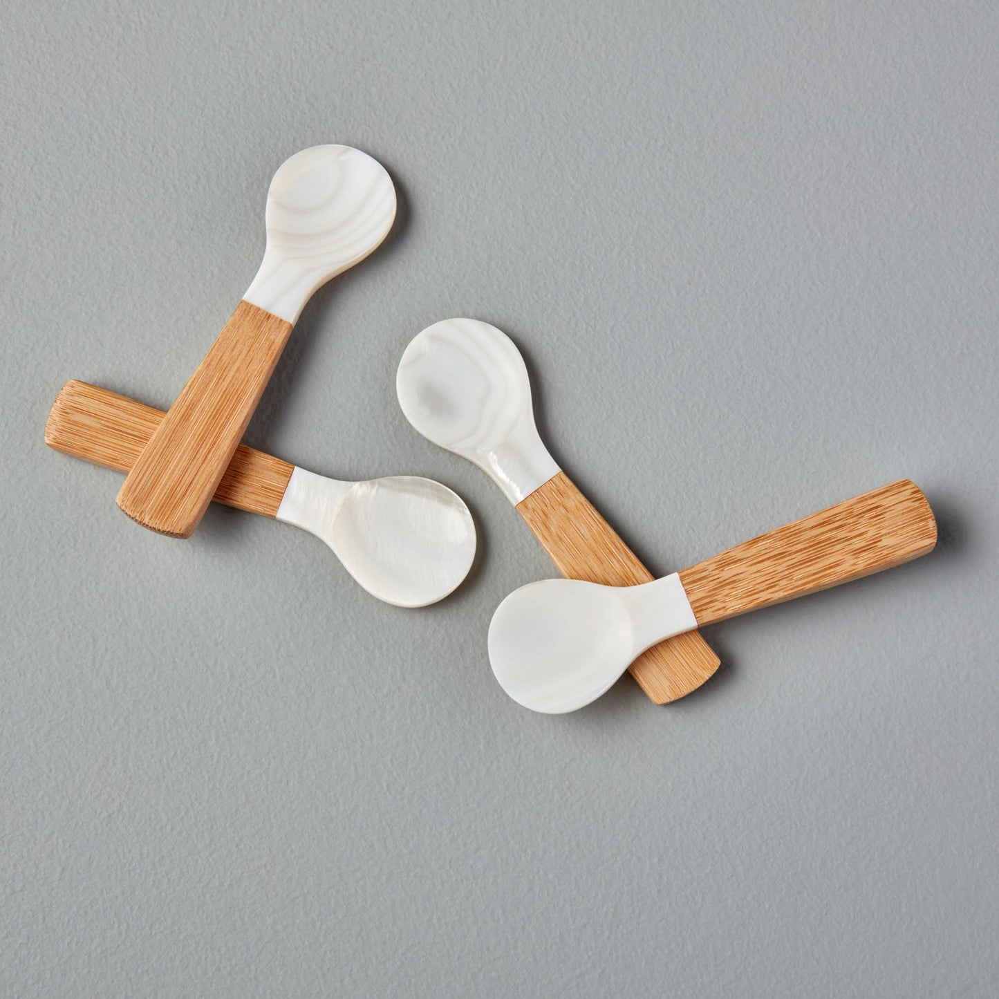Seashell & Bamboo Spoons, Small, Set of 4
