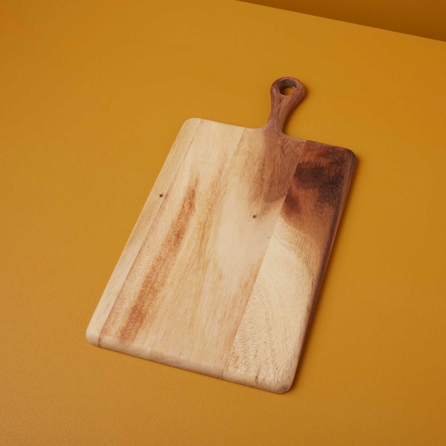 Acacia Rectangular Board with Short Handle, Small
