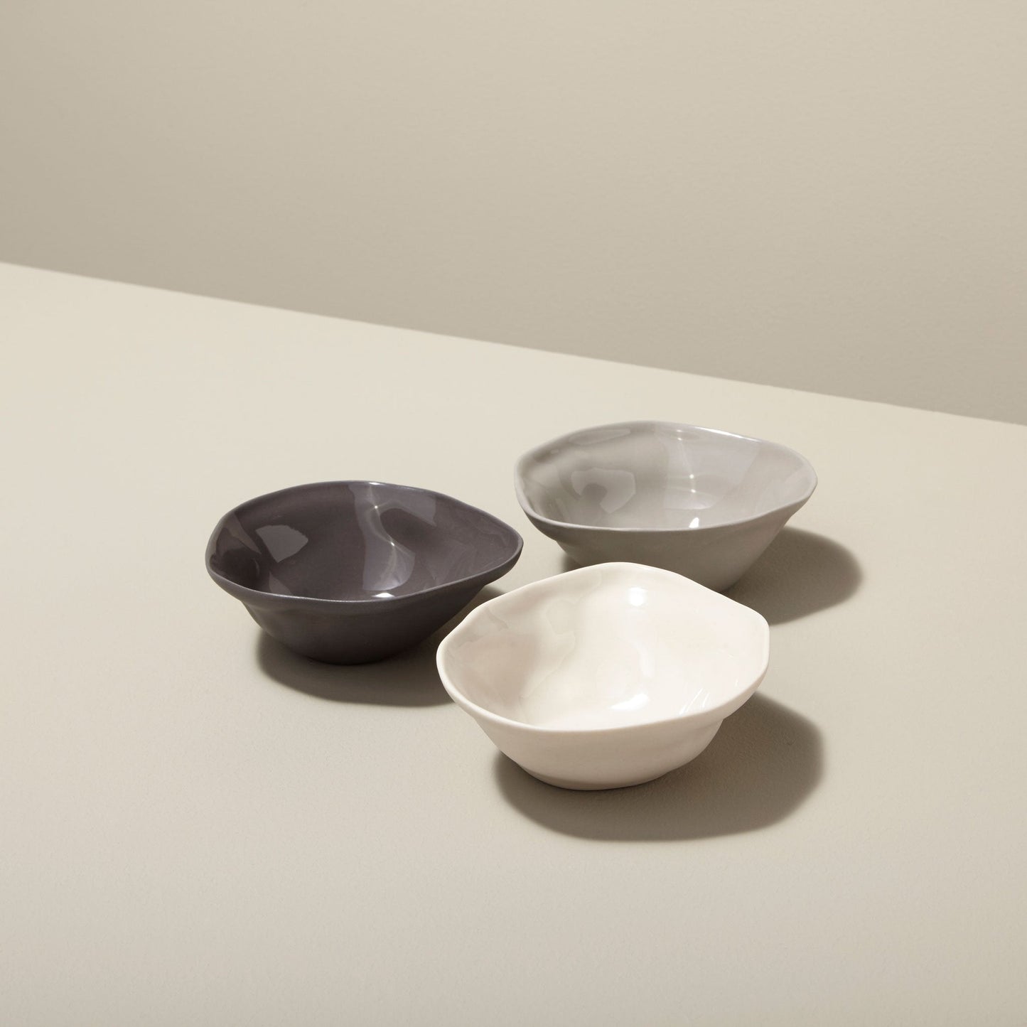 Tam Stoneware Pinch Bowl Sterling, Set of 2