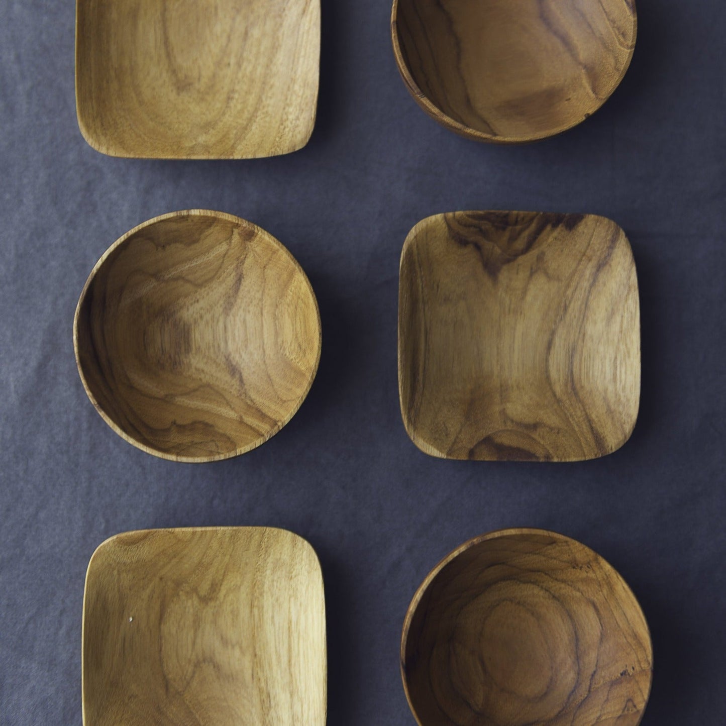 Teak Square Bowls, Set of 4