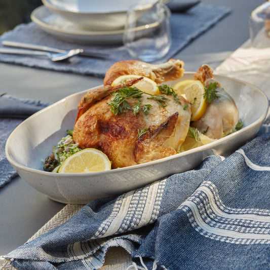 Eivissa Reactive Glaze Oval Baker, Small