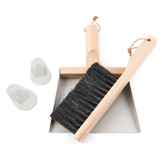 Andree Jardin "Mr & Mrs Clynk" Gray Hand Brush, Dustpan and Wall Hooks