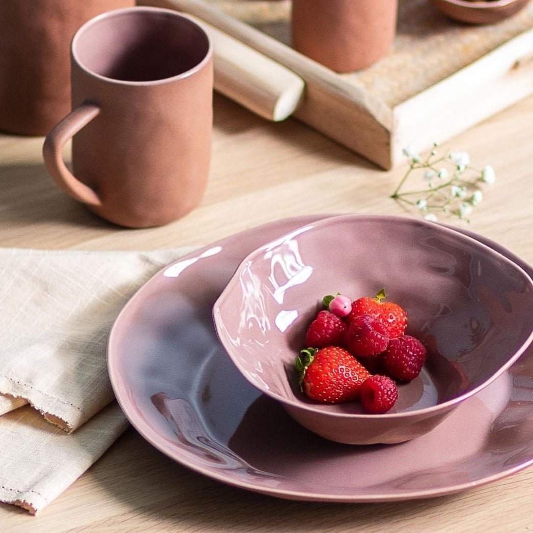 Tam Stoneware Side Bowl, Terracotta Rose, Set of 4