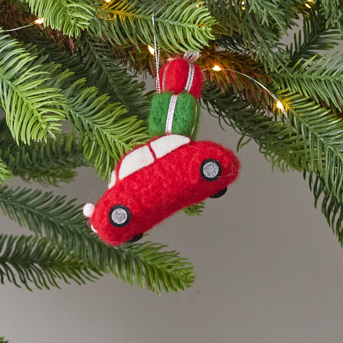 Felt Buggy With Gifts Ornament