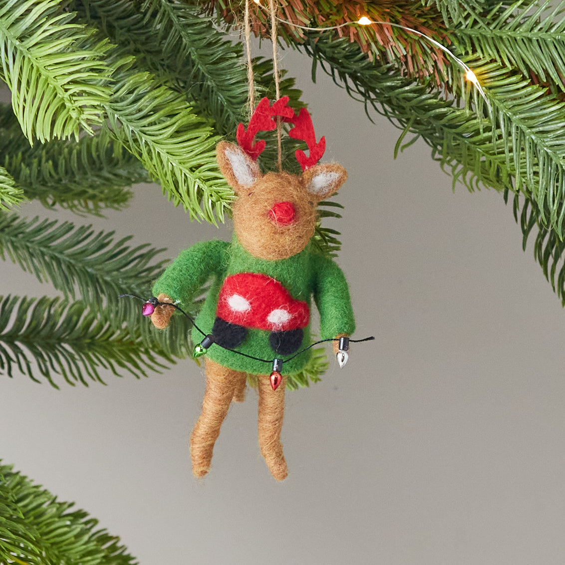 Felt Festive Reindeer Ornament