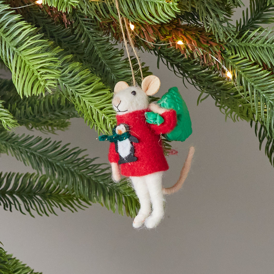 Felt Christmas Mouse Ornament