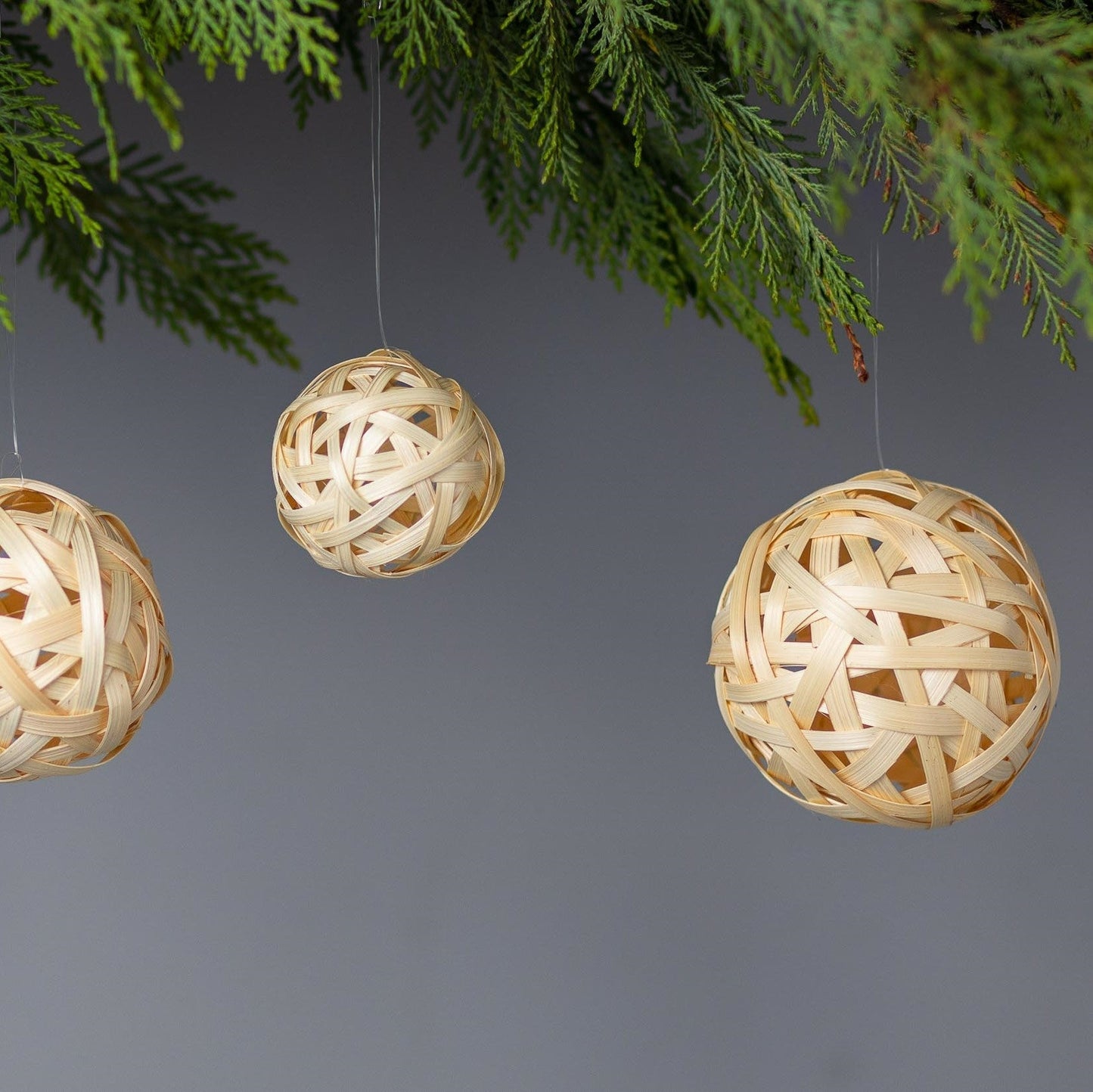 Bamboo Globe Ornament, Small