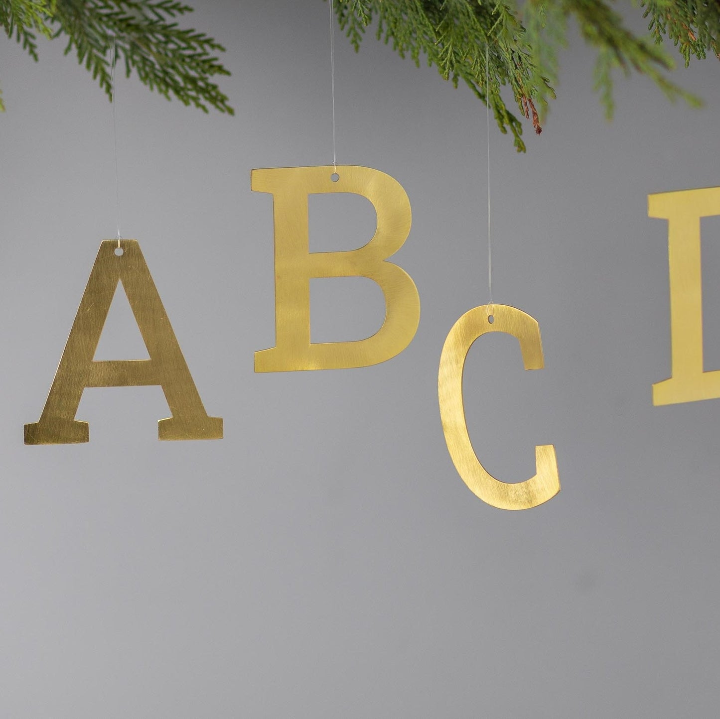 Gold Letter Ornament, V