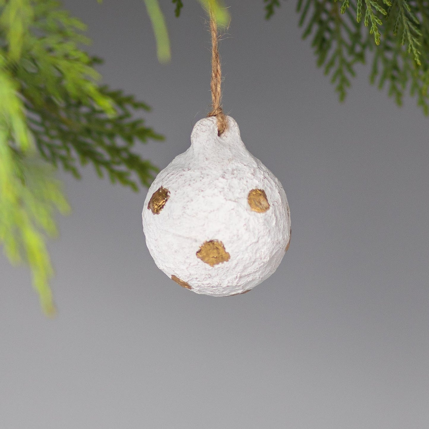 Cotton Mache Dotted Ball Ornament, Set of 4