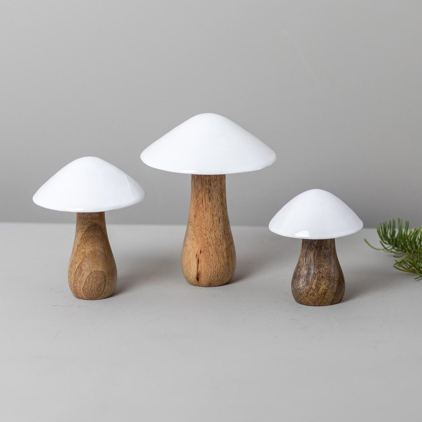 Mango Wood & Enamel Mushroom, Small