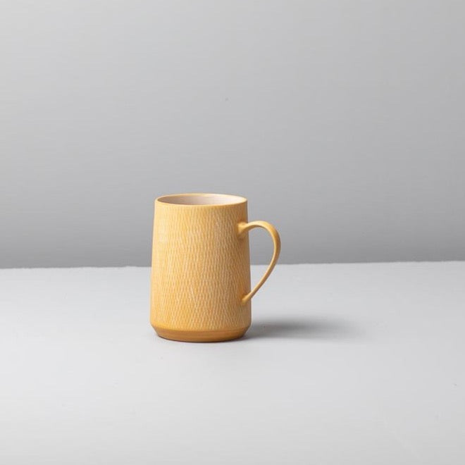 Marigold Crosshatch Mug, Set of 4