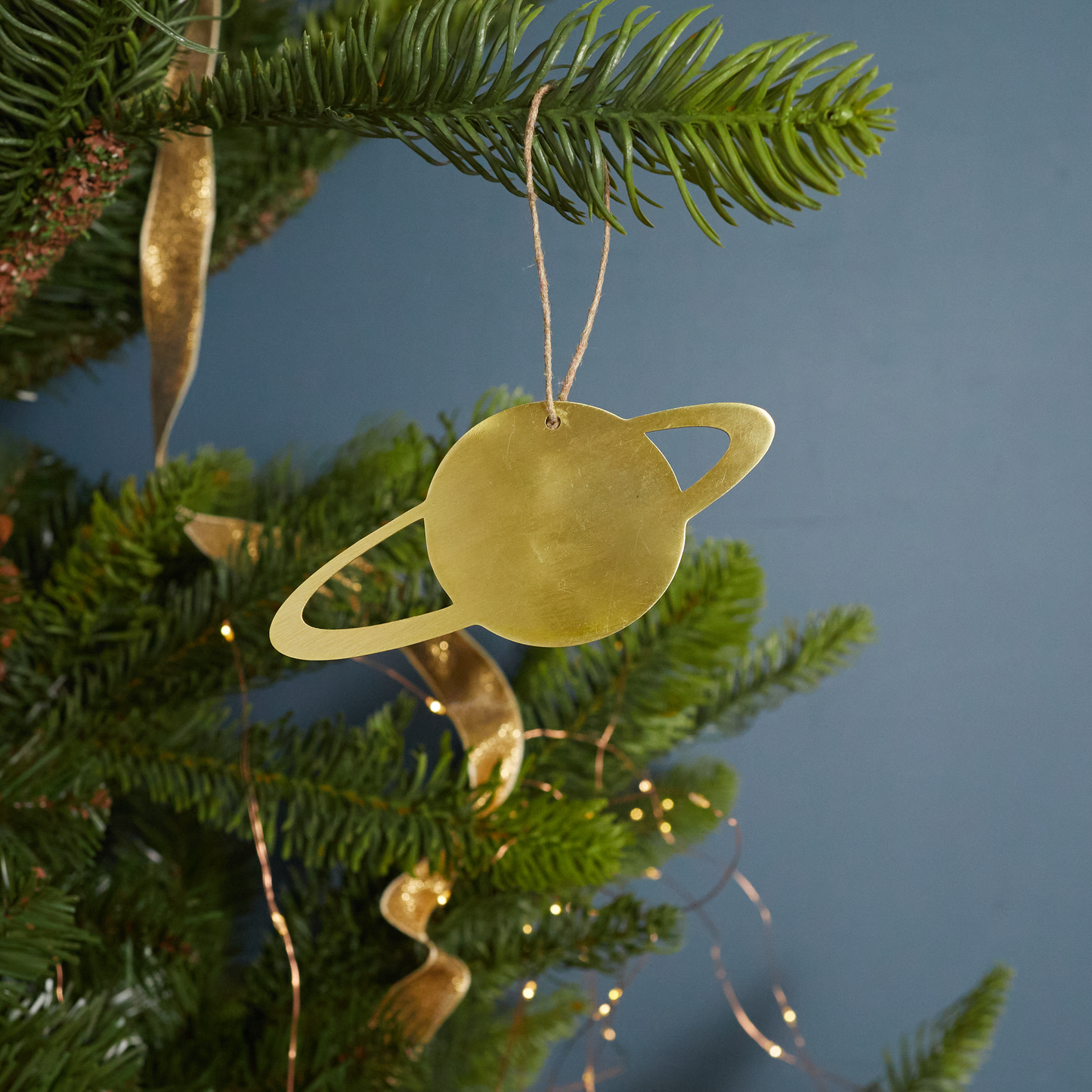 Gold Stencil Ornament, Saturn