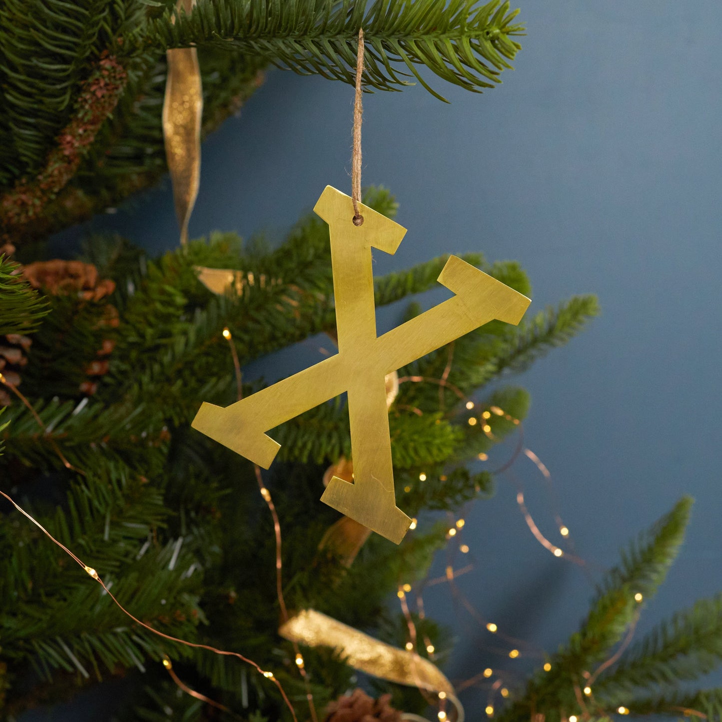 Gold Letter Ornament, X