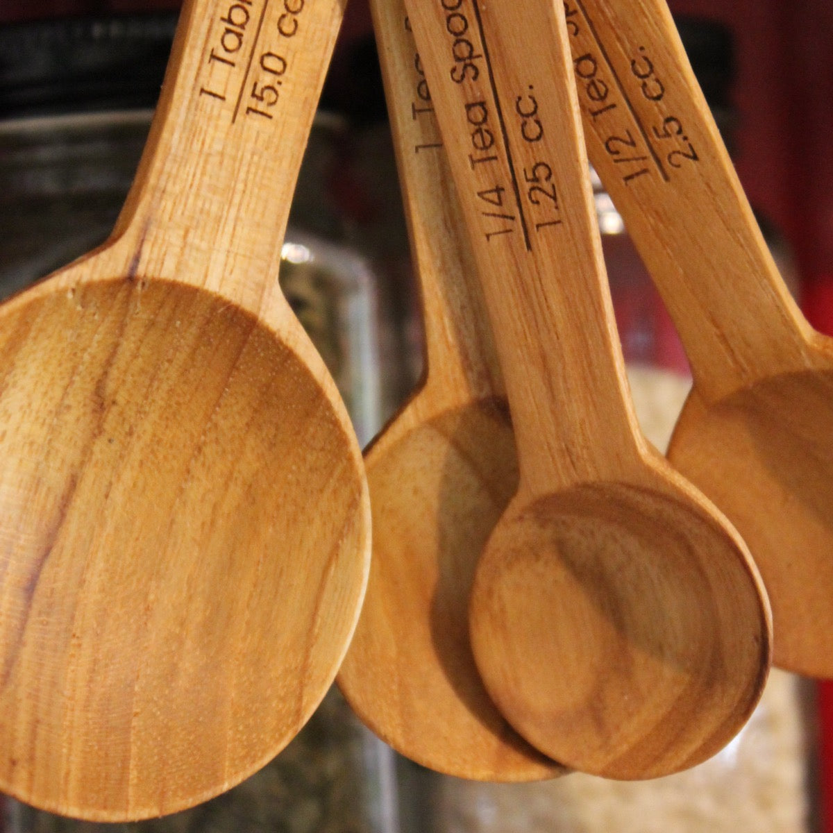 Teak Measuring Spoons Set