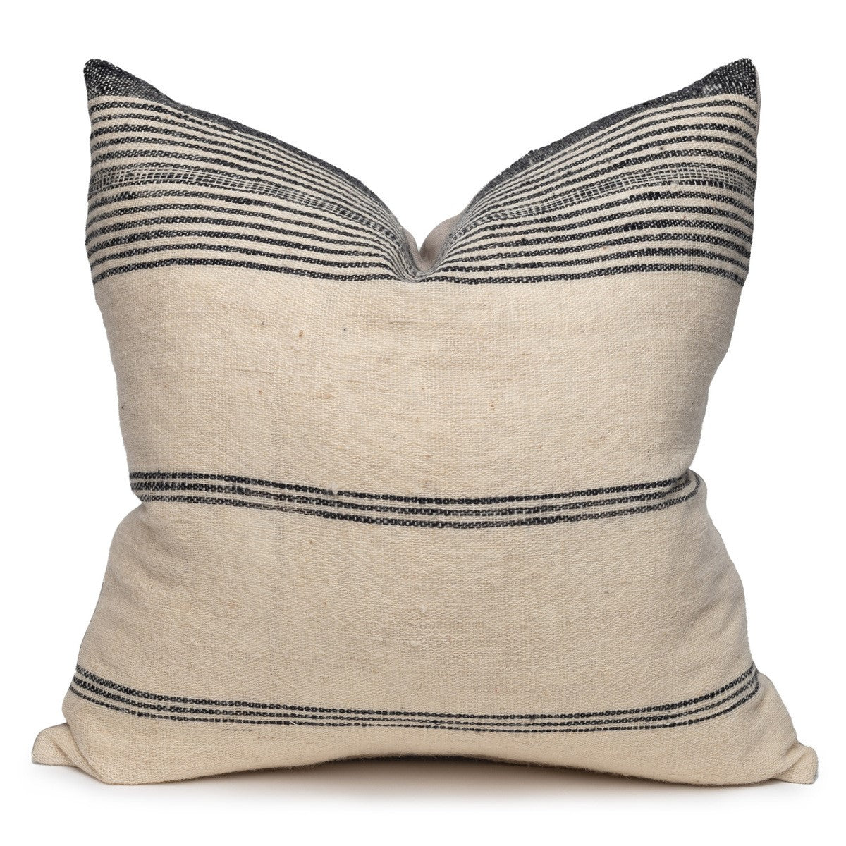 Joey Square Pillow, Ivory & Black